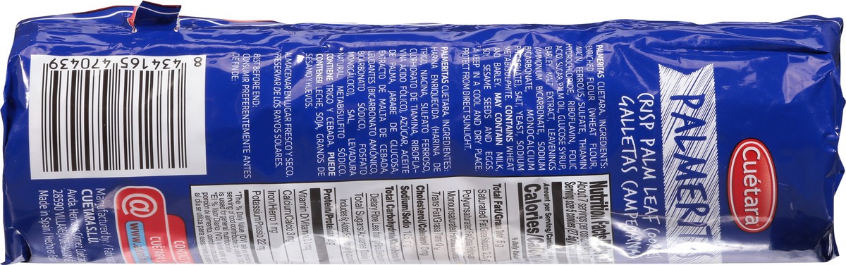 slide 4 of 13, Cuétara Crisp Palm Leaf Cookies 6.9 oz, 6.8 oz