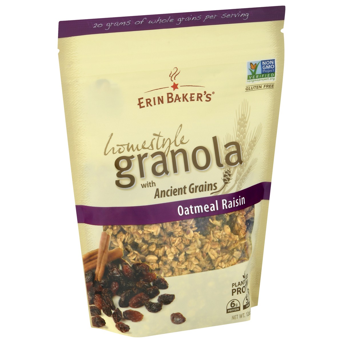 slide 13 of 13, Erin Baker's Oatmeal Raisin Homestyle Granola, 12 oz