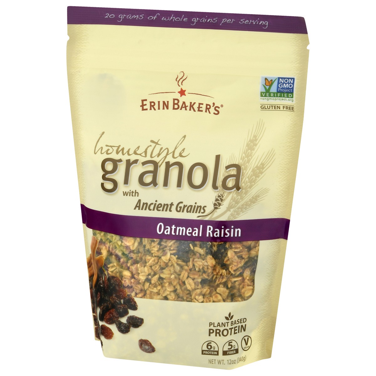 slide 10 of 13, Erin Baker's Oatmeal Raisin Homestyle Granola, 12 oz