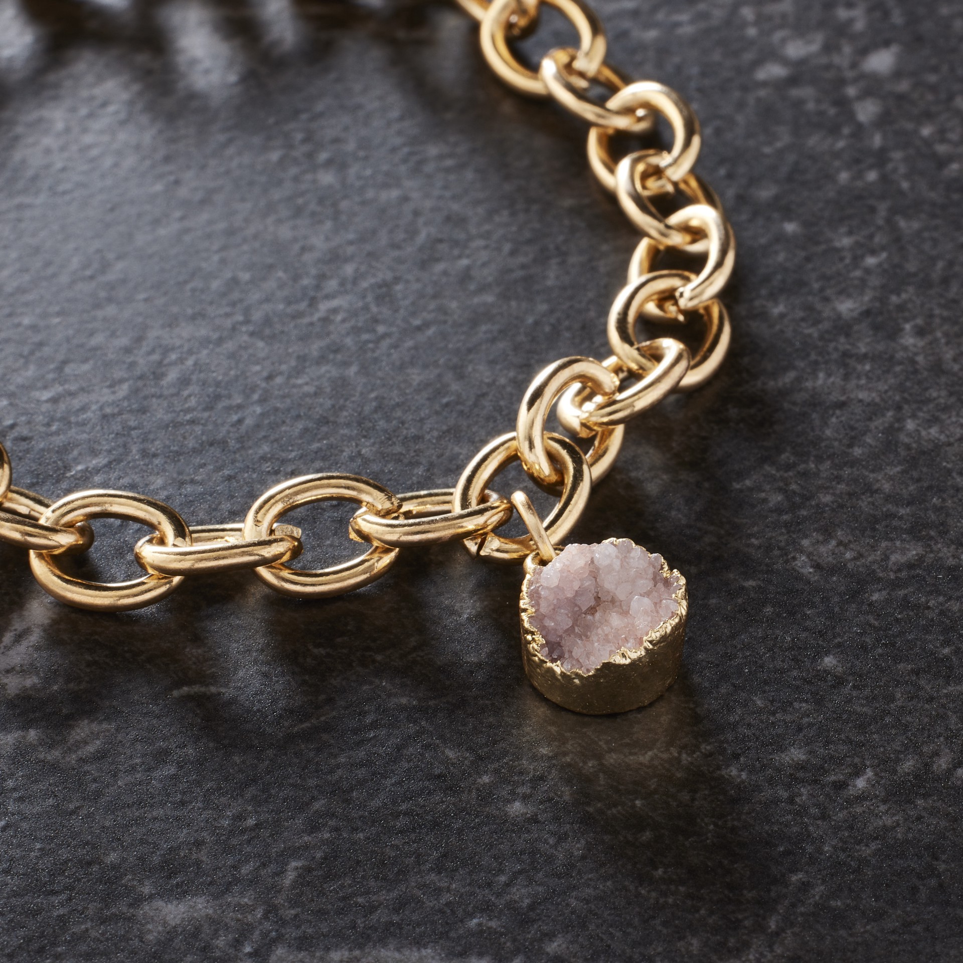 slide 3 of 3, Round Blush Dyed Quartz Charm By Bead Landing, 10 mm charm diameter