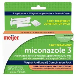 Meijer Miconazole Nitrate Vaginal Suppositories and Miconazole Nitrate Cream (2%)