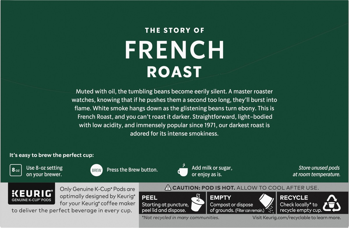 slide 7 of 14, Starbucks K-Cup Coffee Pods—Dark Roast Coffee—French Roast—100% Arabica—1 box (10 pods), 10 ct