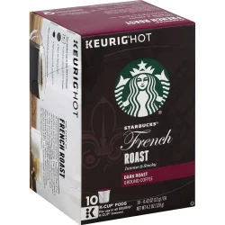 Starbucks Dark Roast K-Cup Coffee Pods, French Roast for Keurig Brewers