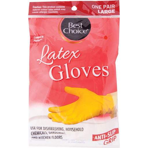 slide 1 of 1, Best Choice Latex Gloves, LG