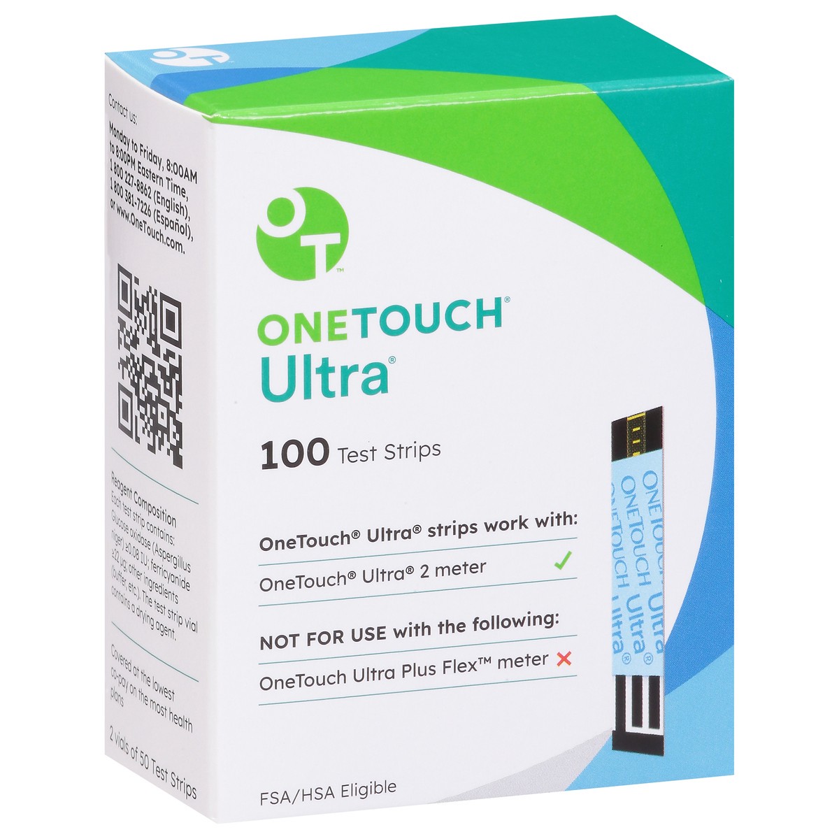 slide 6 of 9, OneTouch OTU Strip 2x50 US (LM), 100 ct