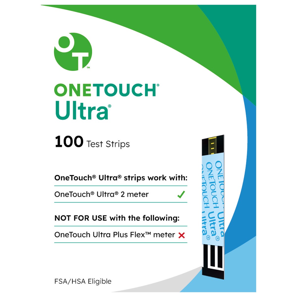 slide 1 of 9, OneTouch OTU Strip 2x50 US (LM), 100 ct