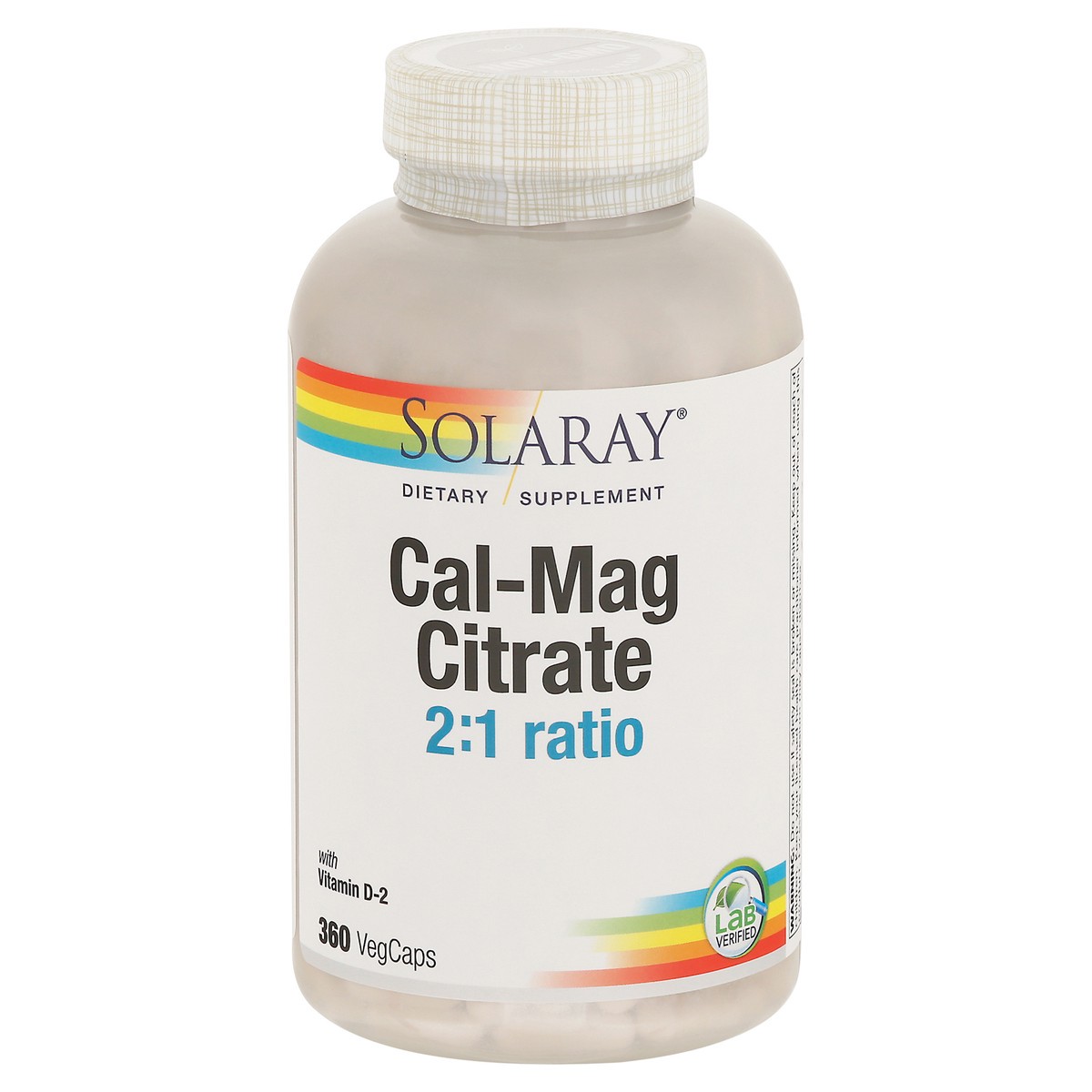 slide 1 of 1, Solaray Calcium & Magnesium Citrate With Vitamin D-2, 360 ct