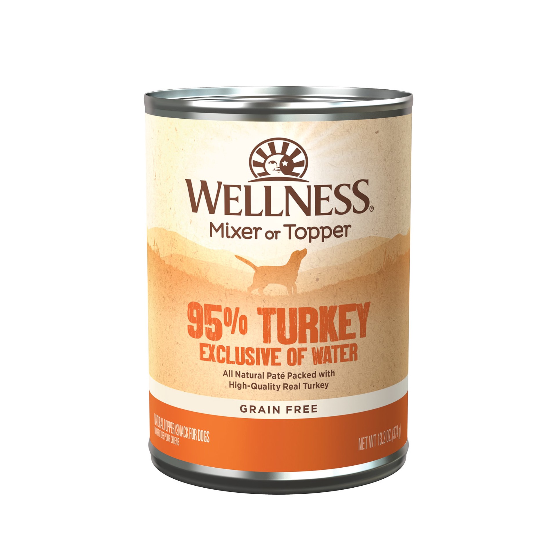 slide 1 of 3, Wellness 95% Turkey Natural Wet Grain Free Canned Dog Food, 13.2-Ounce Can (Pack of 12), 1 ct