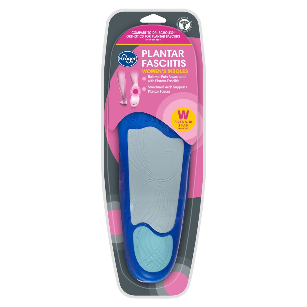 slide 1 of 2, Kroger Plantar Fasciitis Women's Insoles Pair, 6 ct 10