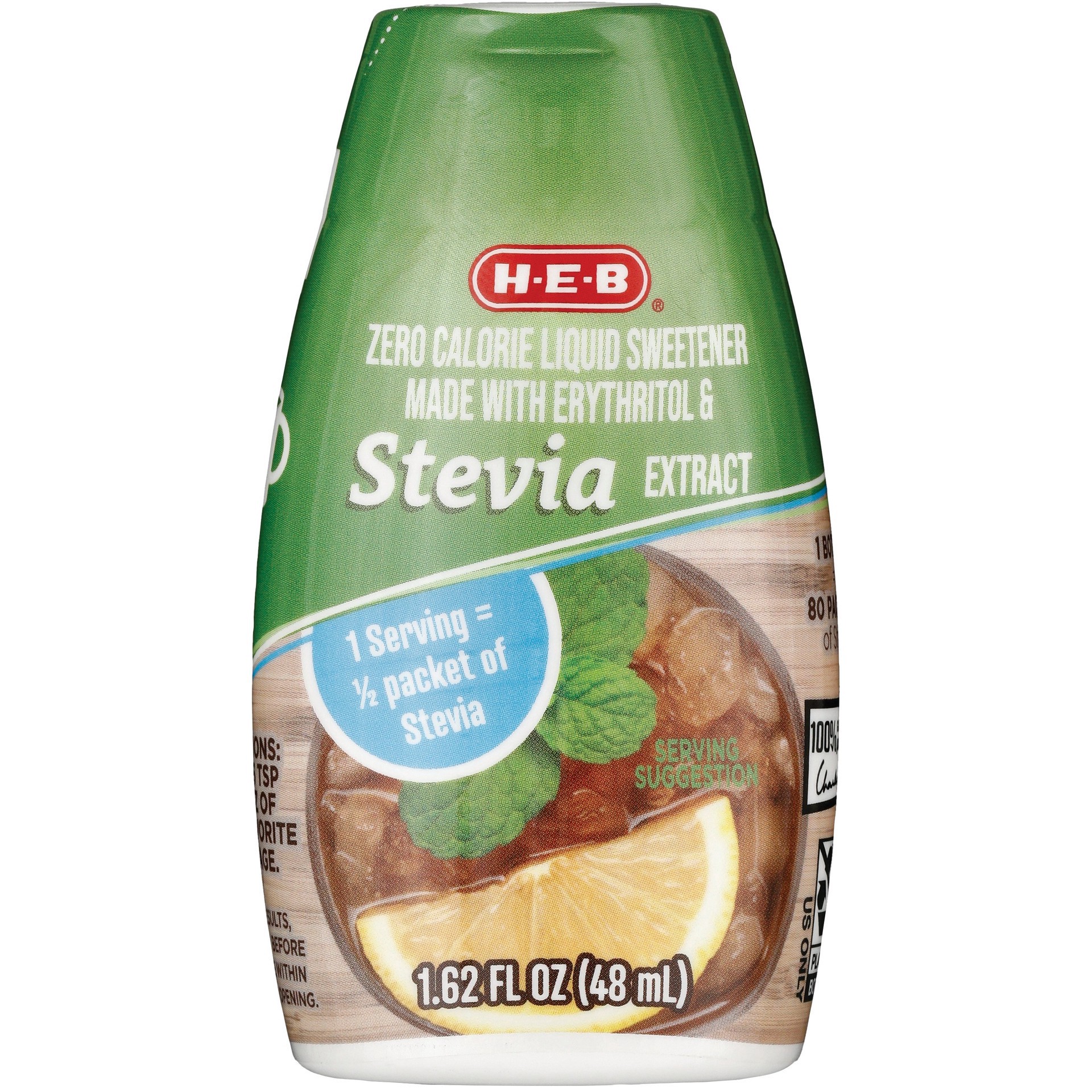 slide 1 of 1, H-E-B Zero Calorie Liquid Stevia Blend Sweetener, 1.62 oz