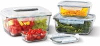 slide 1 of 1, Mason Craft And More Rectangular Glass Food Container Set - Clear, 8 ct