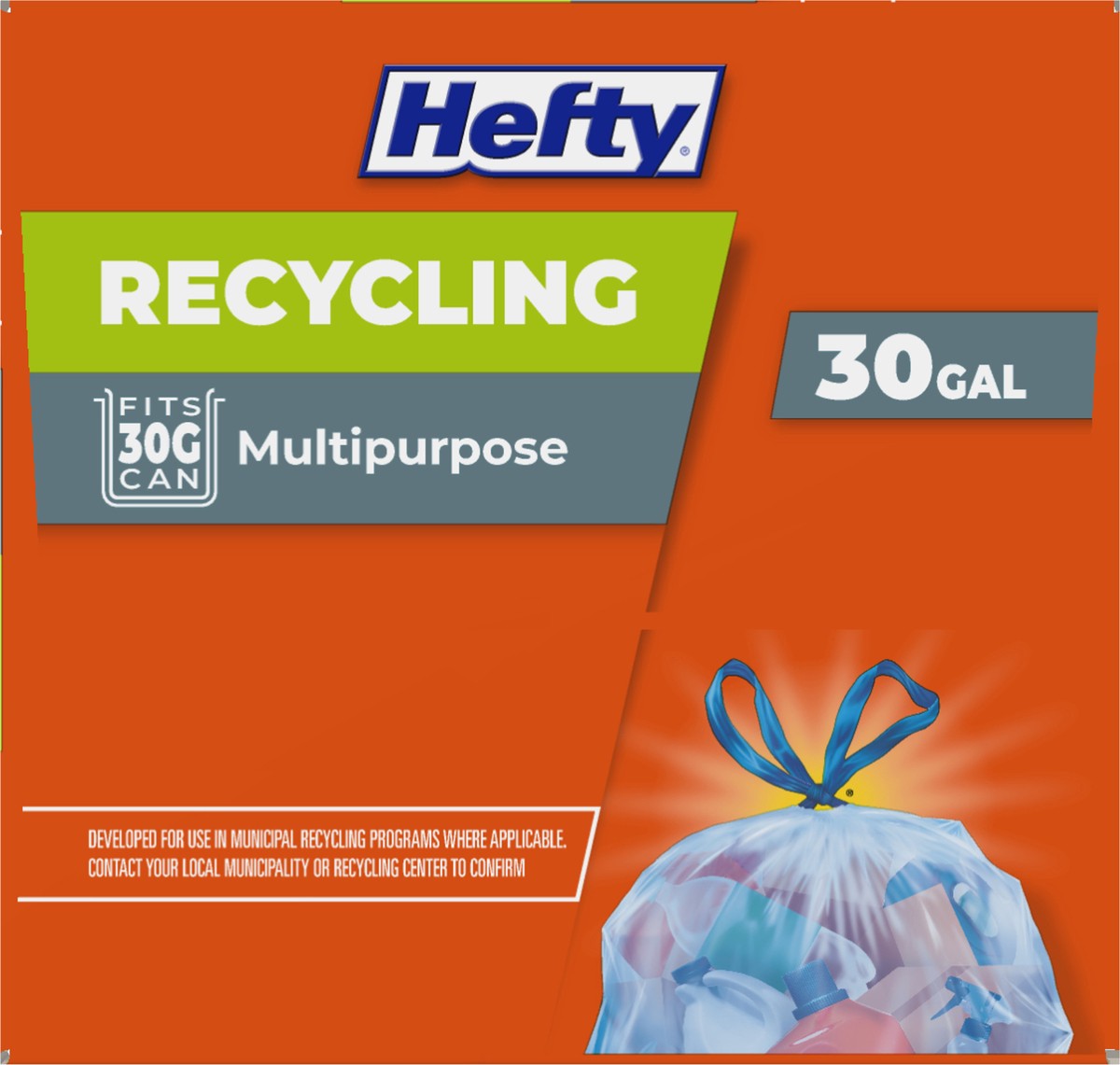 slide 5 of 9, Hefty 30 Gallon Blue Drawstring Bags Large 36 ea, 36 ct