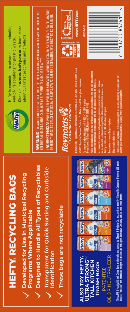 slide 8 of 9, Hefty 30 Gallon Blue Drawstring Bags Large 36 ea, 36 ct