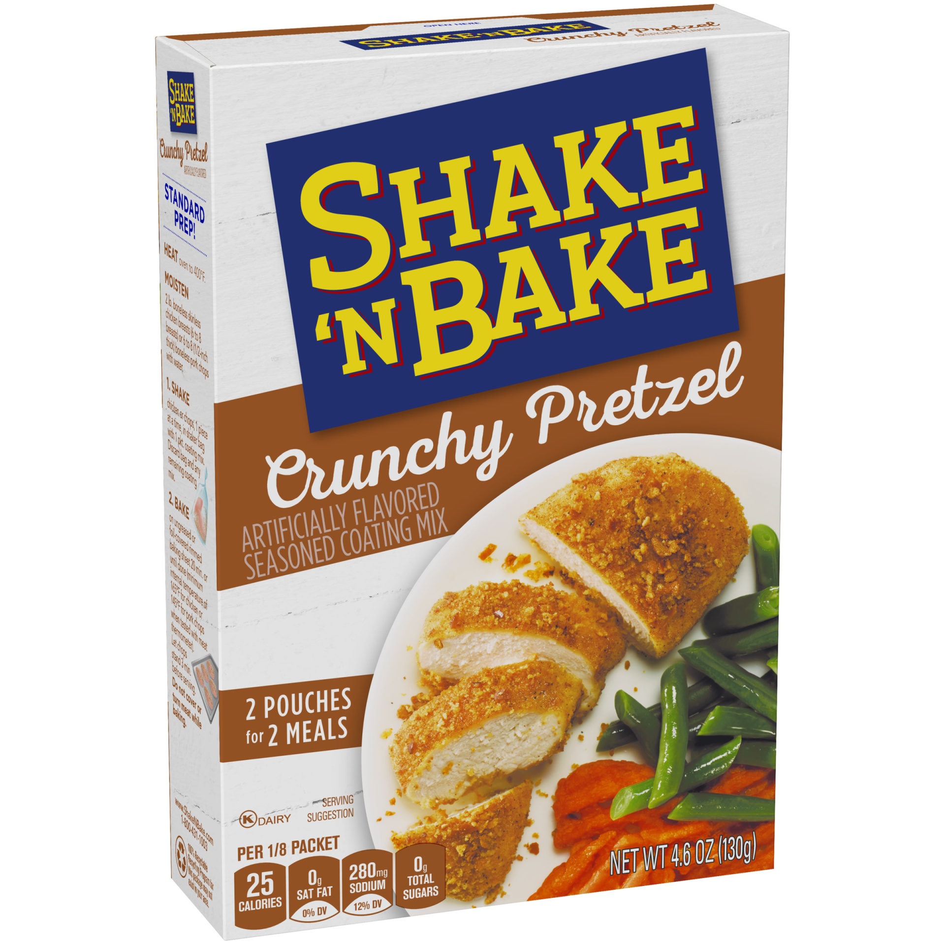 slide 3 of 7, Shake'N Bake Crunchy Pretzel Seasoned Coating Mix Packets, 4.6 oz