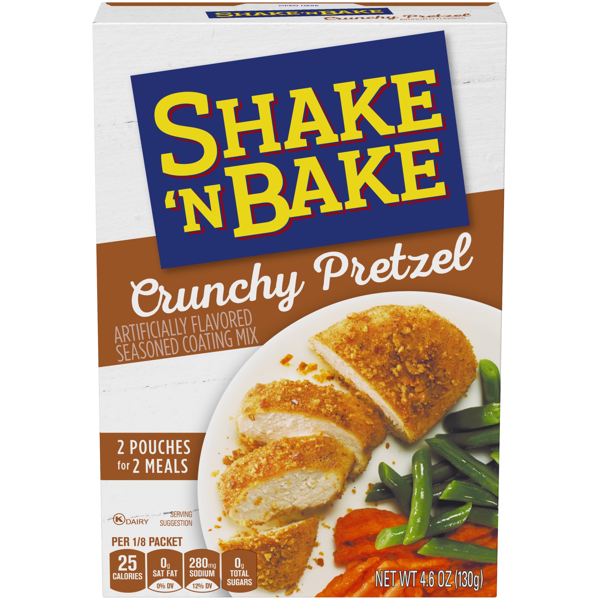 slide 1 of 7, Shake'N Bake Crunchy Pretzel Seasoned Coating Mix Packets, 4.6 oz