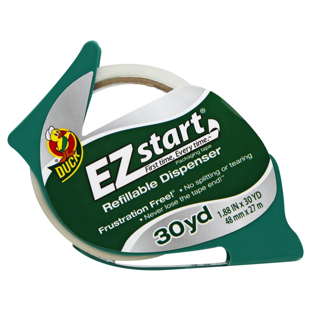 slide 2 of 3, Duck Brand EZ Start Packaging Tape and Refillable Dispenser, 1 ct