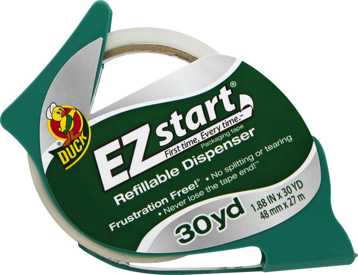 slide 1 of 3, Duck Brand EZ Start Packaging Tape and Refillable Dispenser, 1 ct