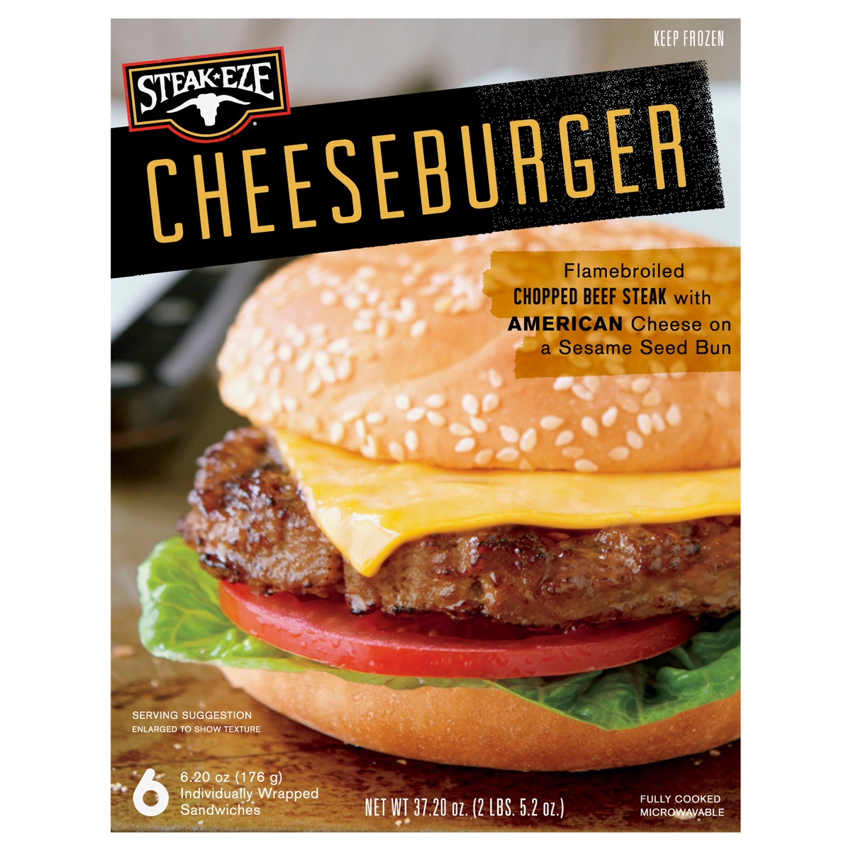 slide 1 of 8, AdvancePierre Steak Eze Cheeseburger, 37.2 oz