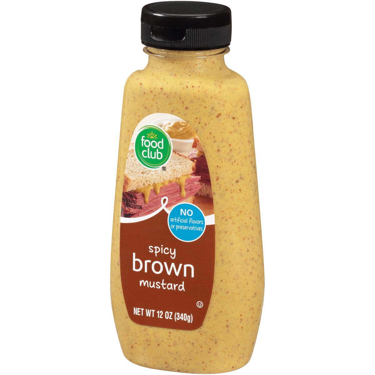 slide 3 of 9, Food Club Spicy Brown Mustard, 12 oz