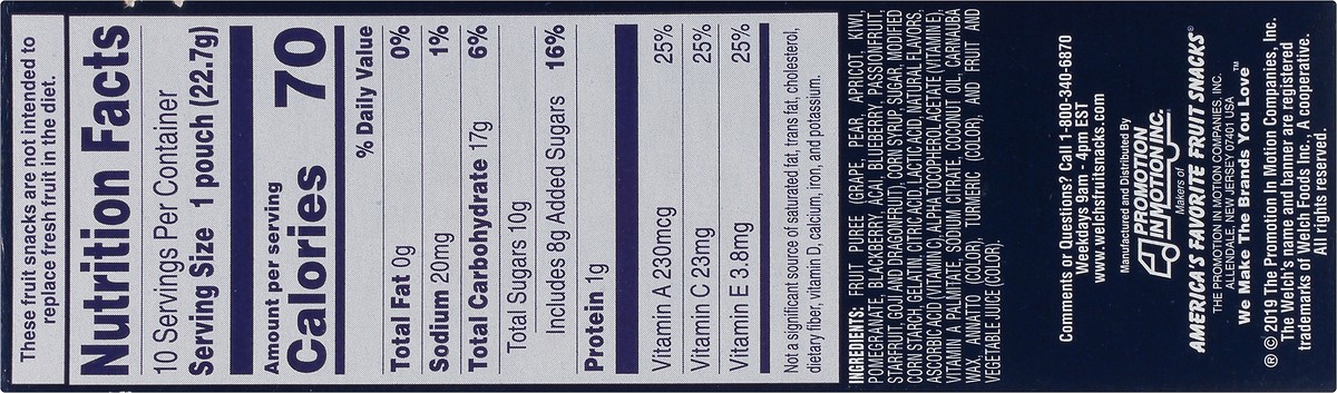 slide 7 of 14, Welch's Superfruit Fruit Snacks 10Ct, 8 oz