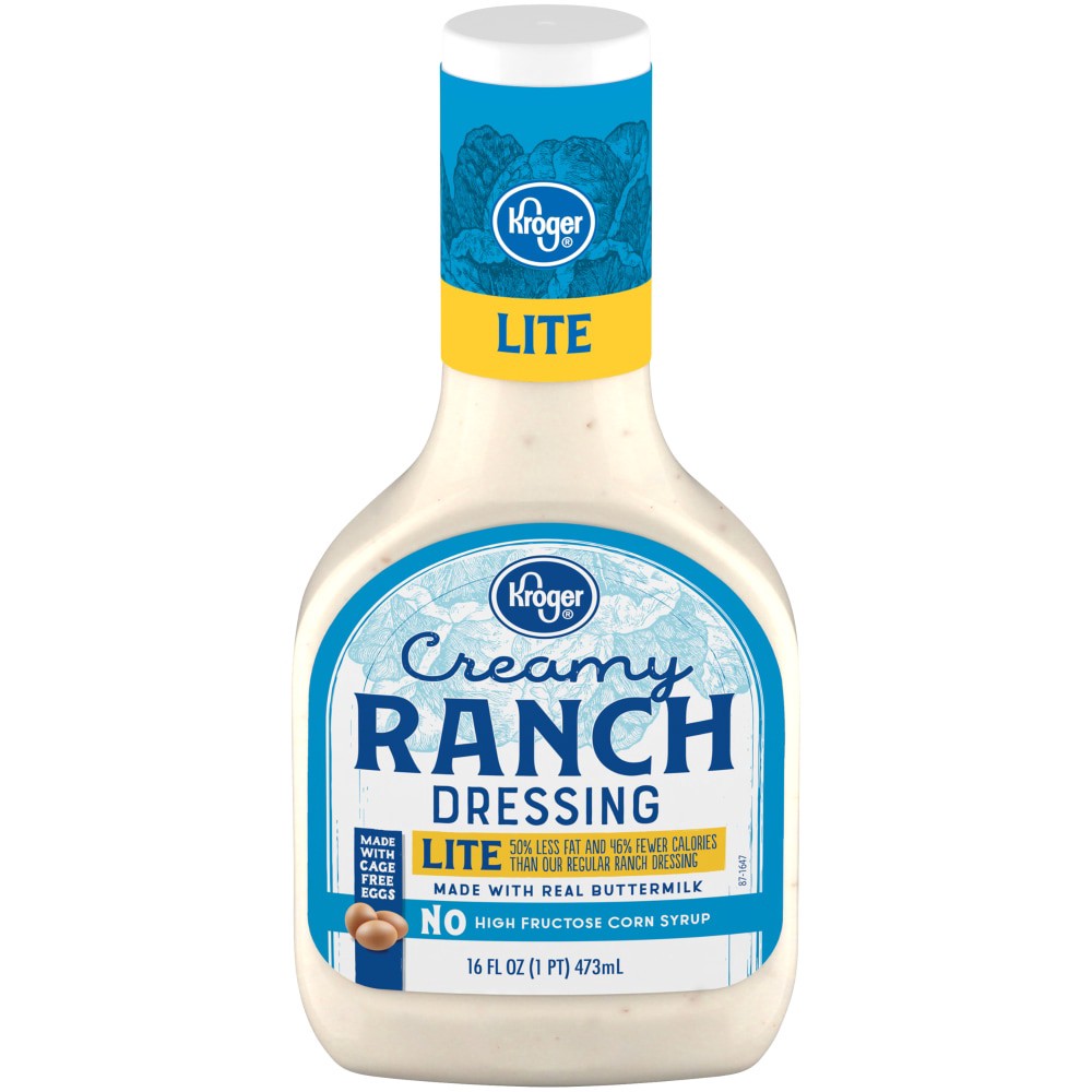 slide 1 of 4, Kroger Lite Creamy Ranch Dressing, 16 fl oz