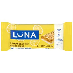 LUNA Bar - LemonZest Flavor - Gluten Free Snack Bars - Non-GMO - Protein Bars - Made with Organic Oats (1 Count)