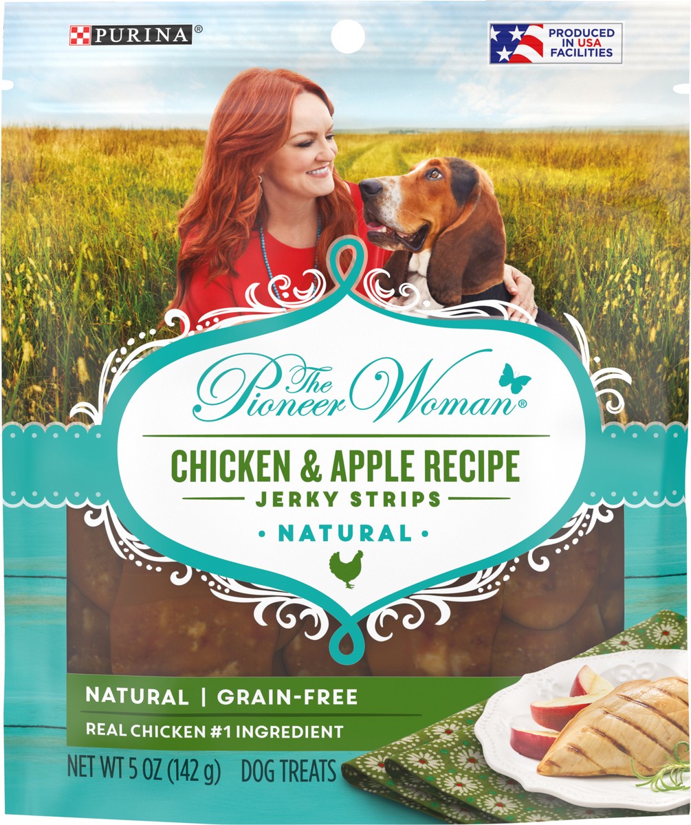 slide 4 of 12, The Pioneer Woman Natural Jerky Grain Free Dog Treats, Chicken & Apple Recipe Jerky Strips, 5 oz