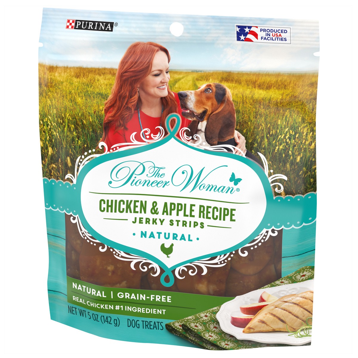 slide 9 of 12, The Pioneer Woman Natural Jerky Grain Free Dog Treats, Chicken & Apple Recipe Jerky Strips, 5 oz