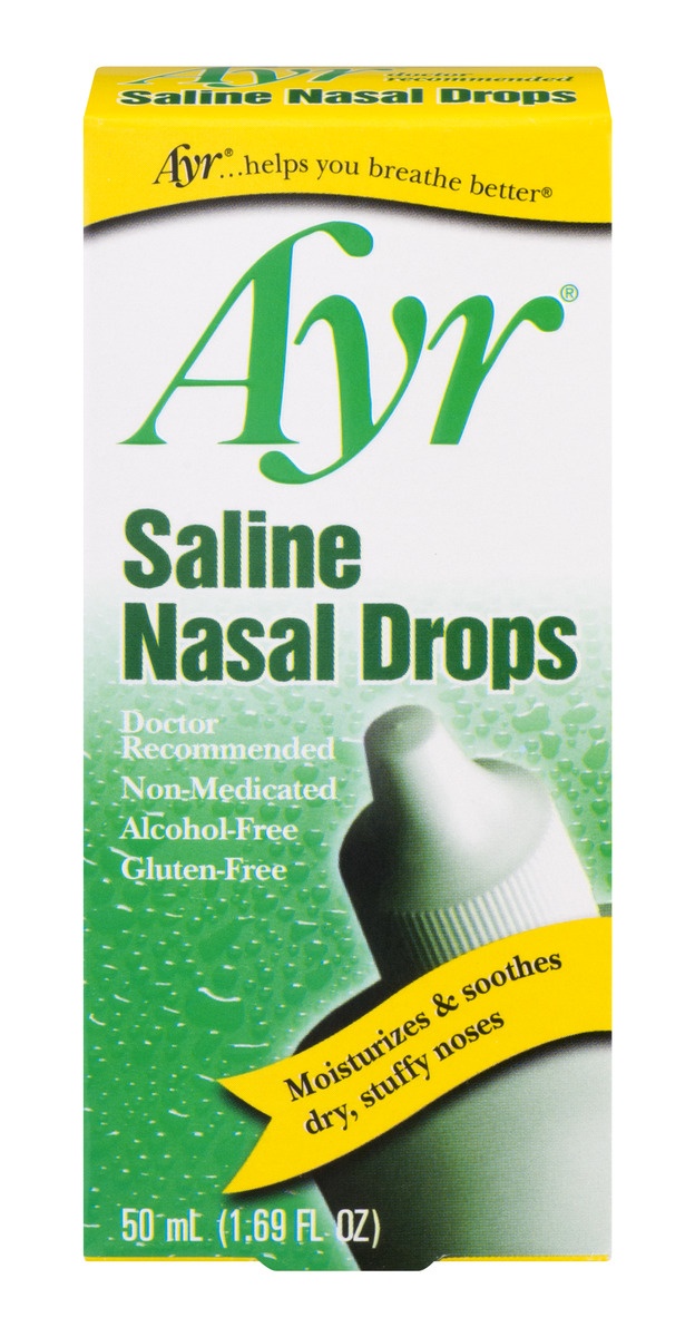 slide 1 of 1, Ayr Saline Nasal Drops, 1.69 fl oz