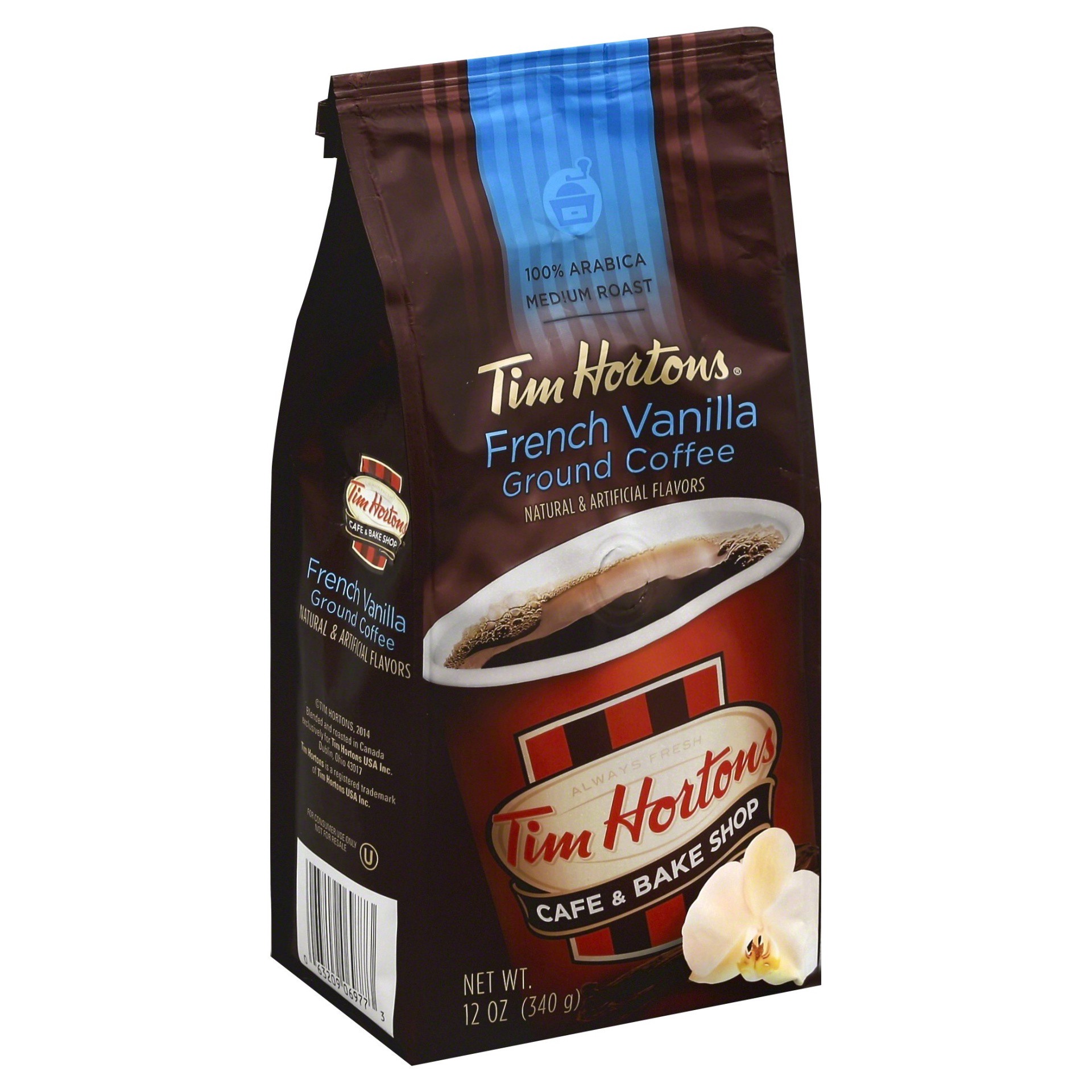 slide 1 of 1, Tim Hortons French Vanilla Medium Roast Ground Coffee - 12 oz, 12 oz