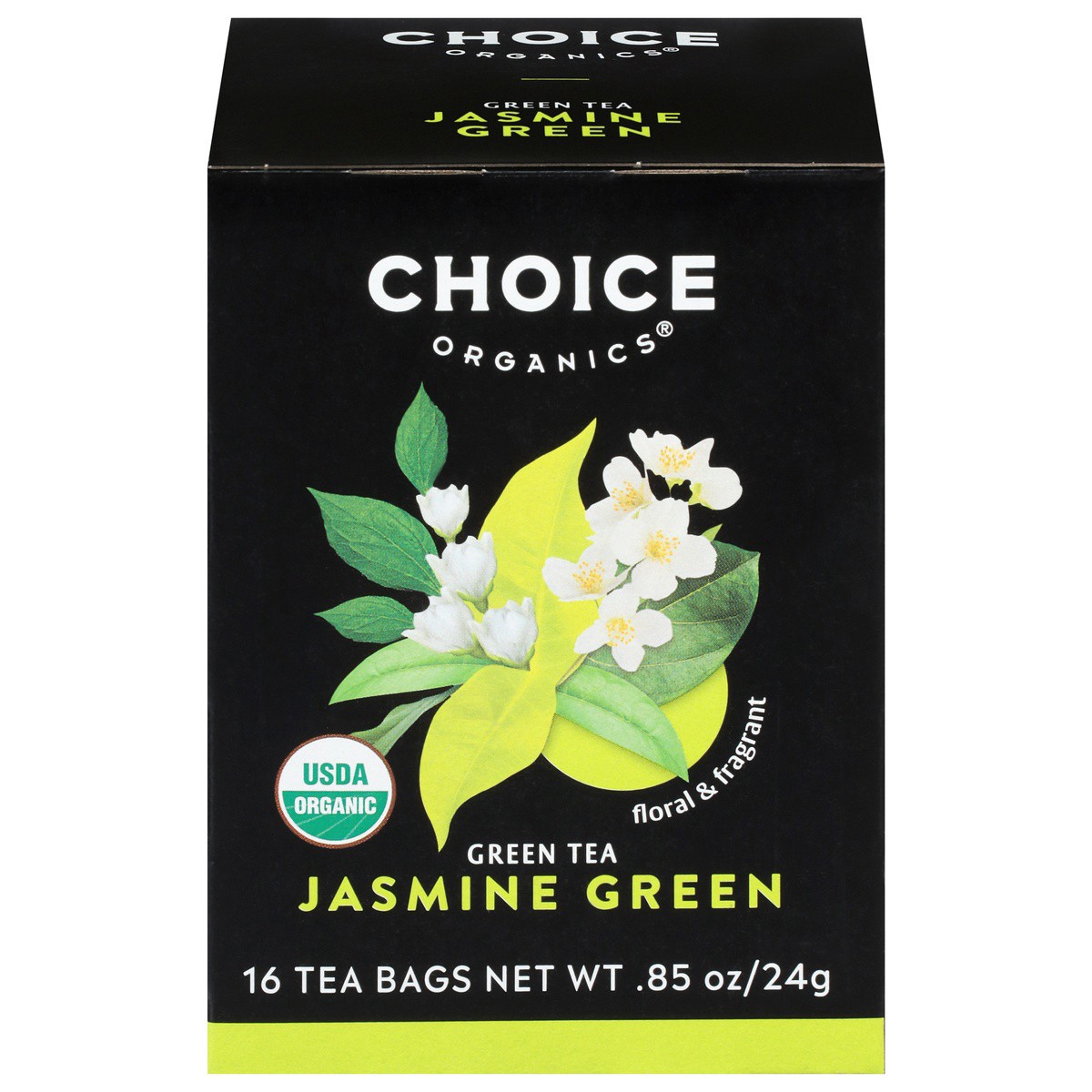 slide 1 of 5, Choice Organics Jasmine Green Tea, Contains Caffeine, Green Tea Bags, 16 Count, 16 ct