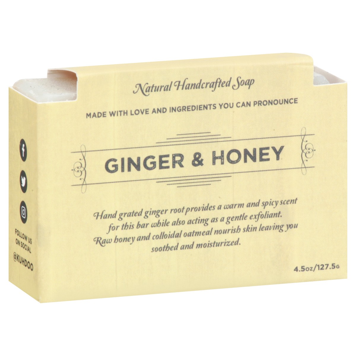 slide 5 of 9, Kuhdoo Ginger & Honey Soap 4.5 oz, 4.5 oz