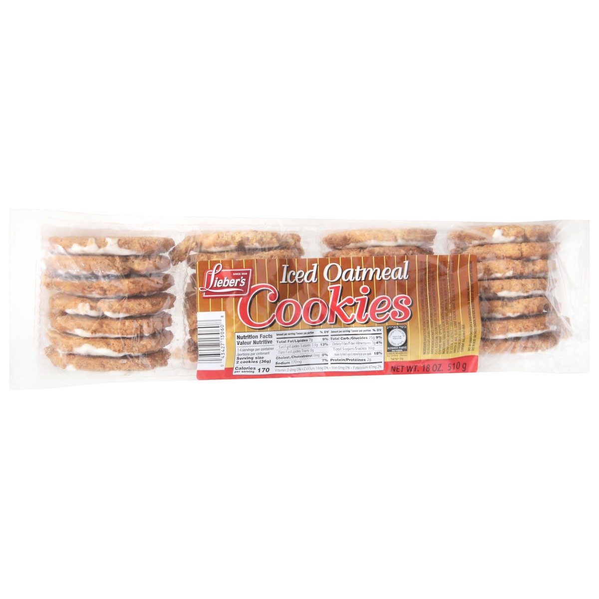 slide 2 of 9, Lieber's Iced Oatmeal Cookies 18 oz, 18 oz