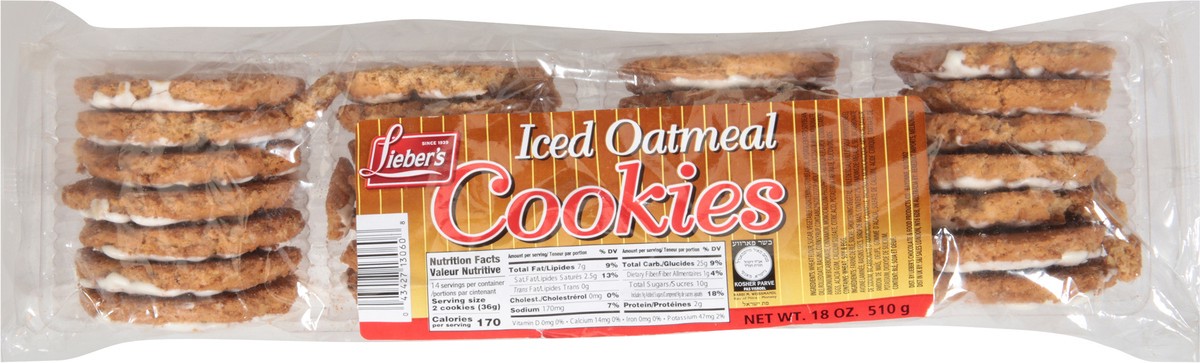 slide 9 of 9, Lieber's Iced Oatmeal Cookies 18 oz, 18 oz