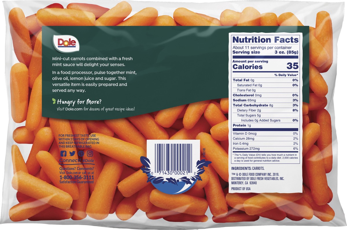 slide 3 of 3, Green Giant Dole Carrots, Mini Cut, 32 ct