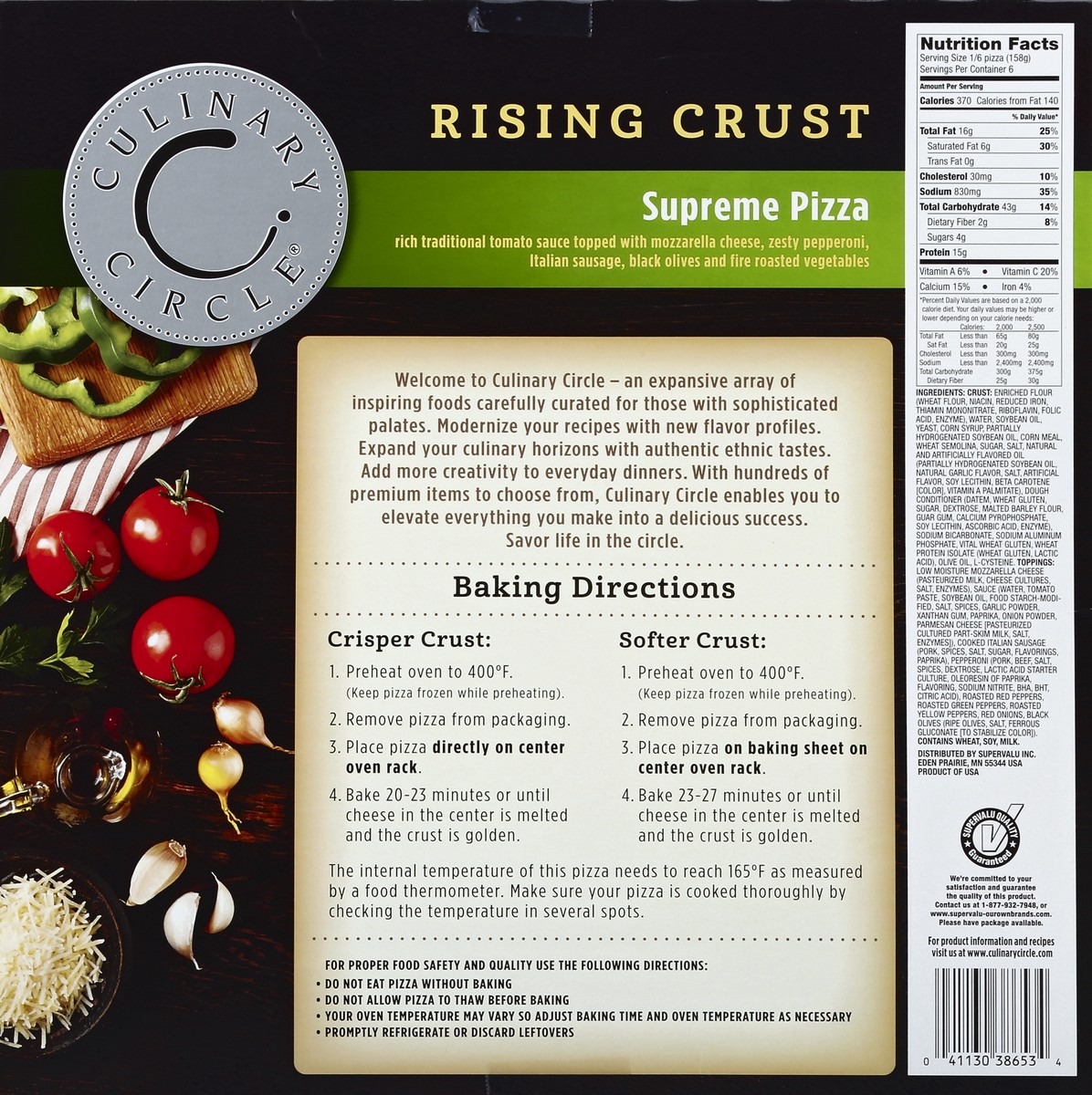 slide 6 of 6, Culinary Circle Supreme Rising Crust Pizza, 33.5 oz