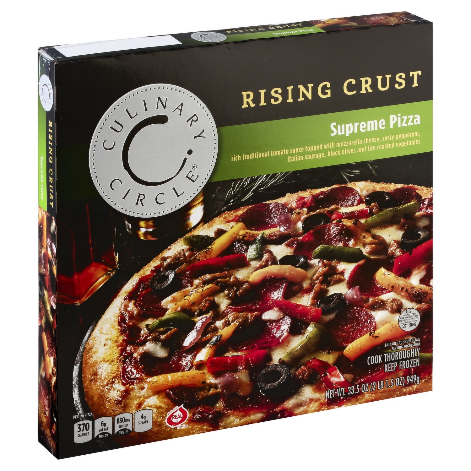 slide 1 of 6, Culinary Circle Supreme Rising Crust Pizza, 33.5 oz