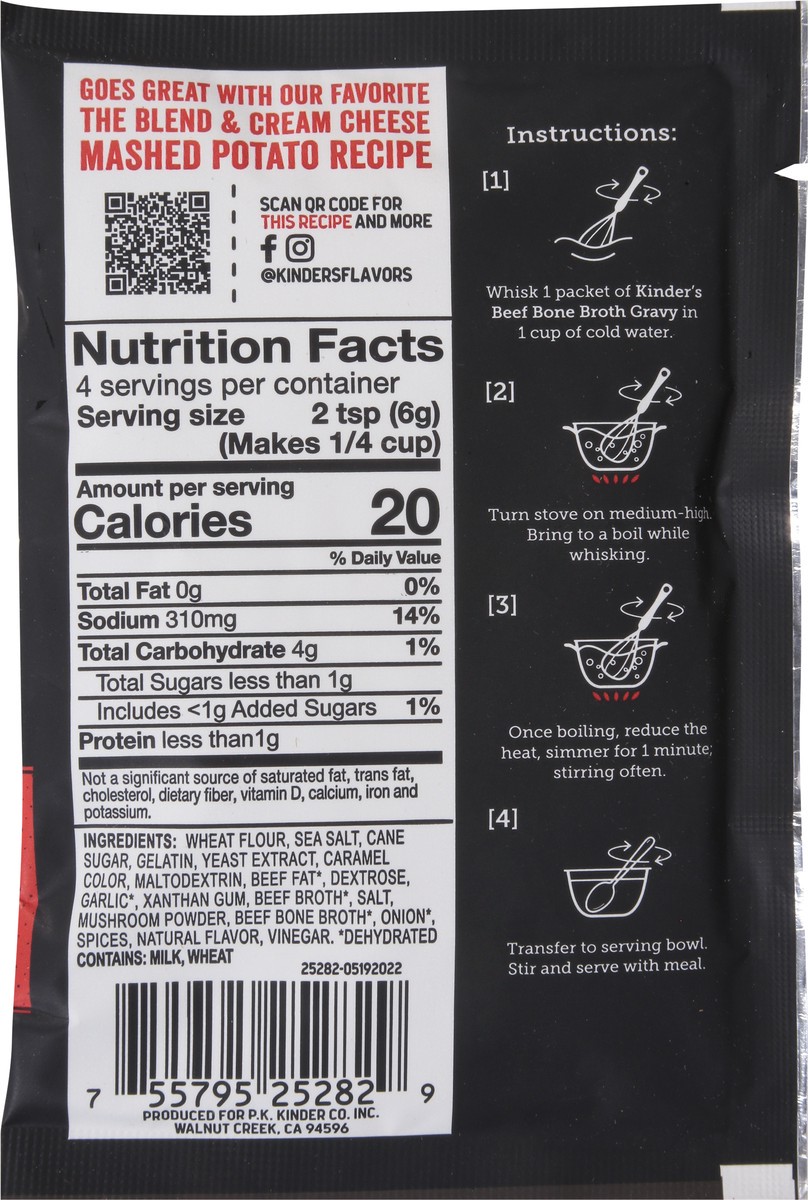 slide 2 of 14, Kinder's Bone Broth Classic Beef Gravy 0.88 oz, 0.88 oz