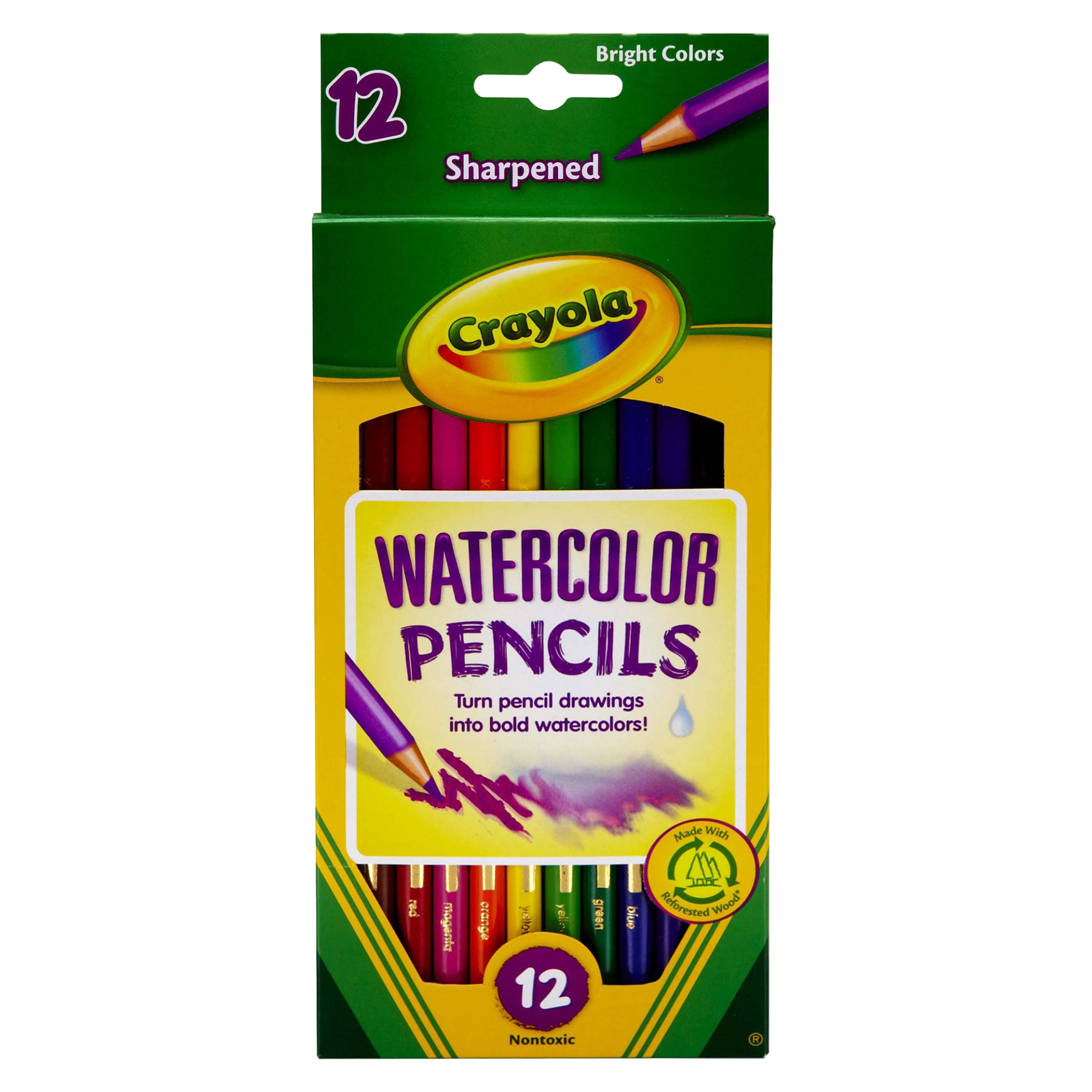 slide 1 of 2, Crayola Watercolor Pencils Presharpened, 12 ct