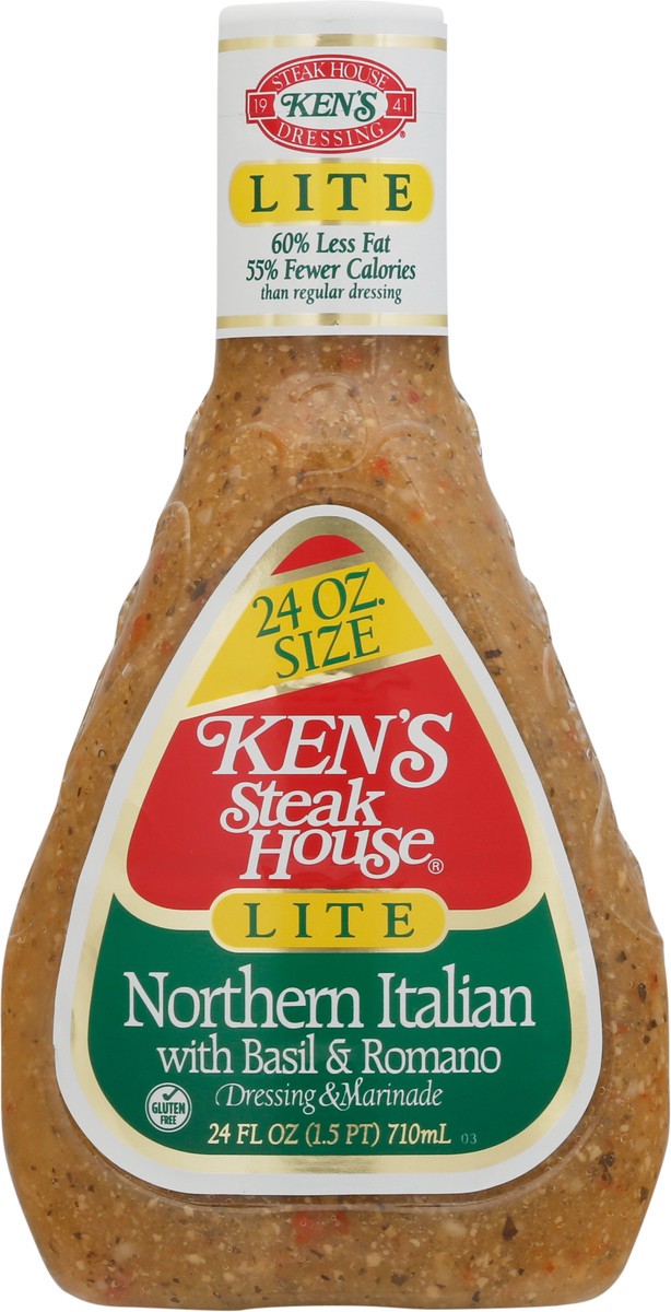 slide 9 of 9, Ken's Steak House Lite Northern Italian with Basil & Romano Dressing & Marinade 24 fl oz, 24 fl oz