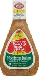 Ken's Steak House Lite Northern Italian with Basil & Romano Dressing & Marinade 24 fl oz