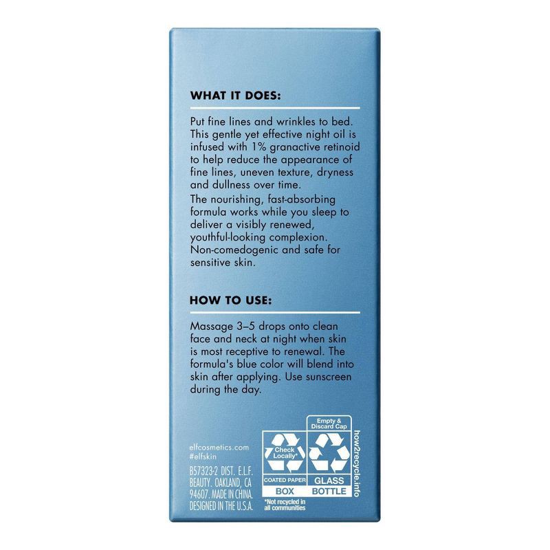slide 11 of 14, e.l.f. Youth Boosting Blue-ty Sleep Night Oil Facial Treatment - 1 fl oz, 1 fl oz