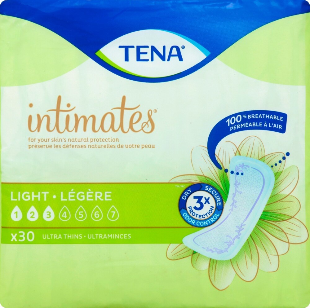 slide 1 of 1, Tena Intimates Ultra Thin Light Liners, 30 ct