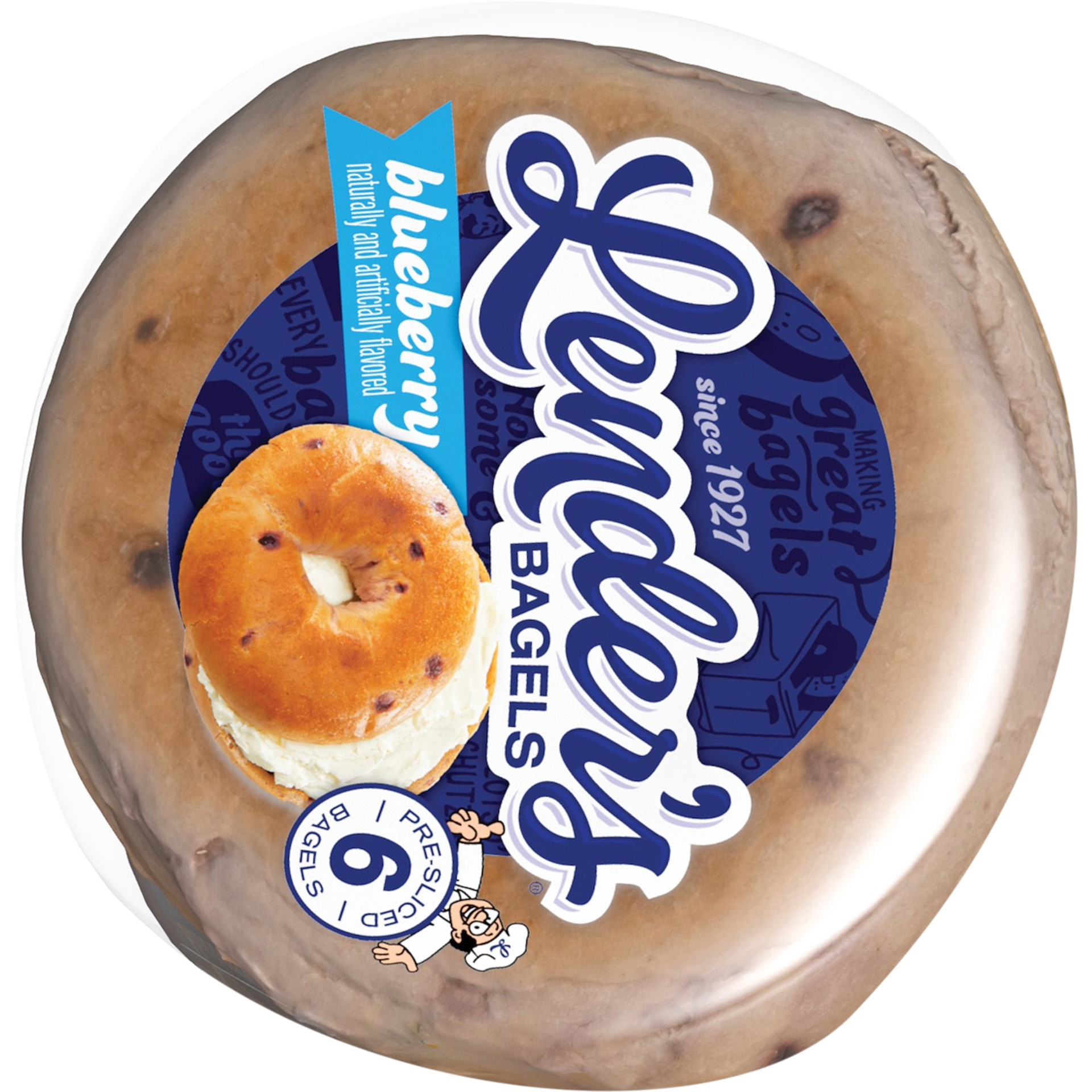 slide 2 of 4, Lender's Refrigerated Pre-Sliced Blueberry Bagel, 6 Bagels per Bag, 17.1 oz, 6 ct