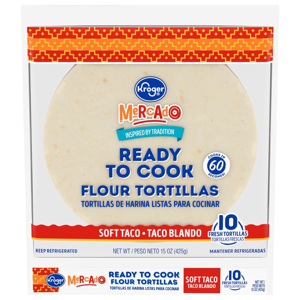 slide 1 of 2, Kroger Mercado Uncooked Tortilla, 10 ct