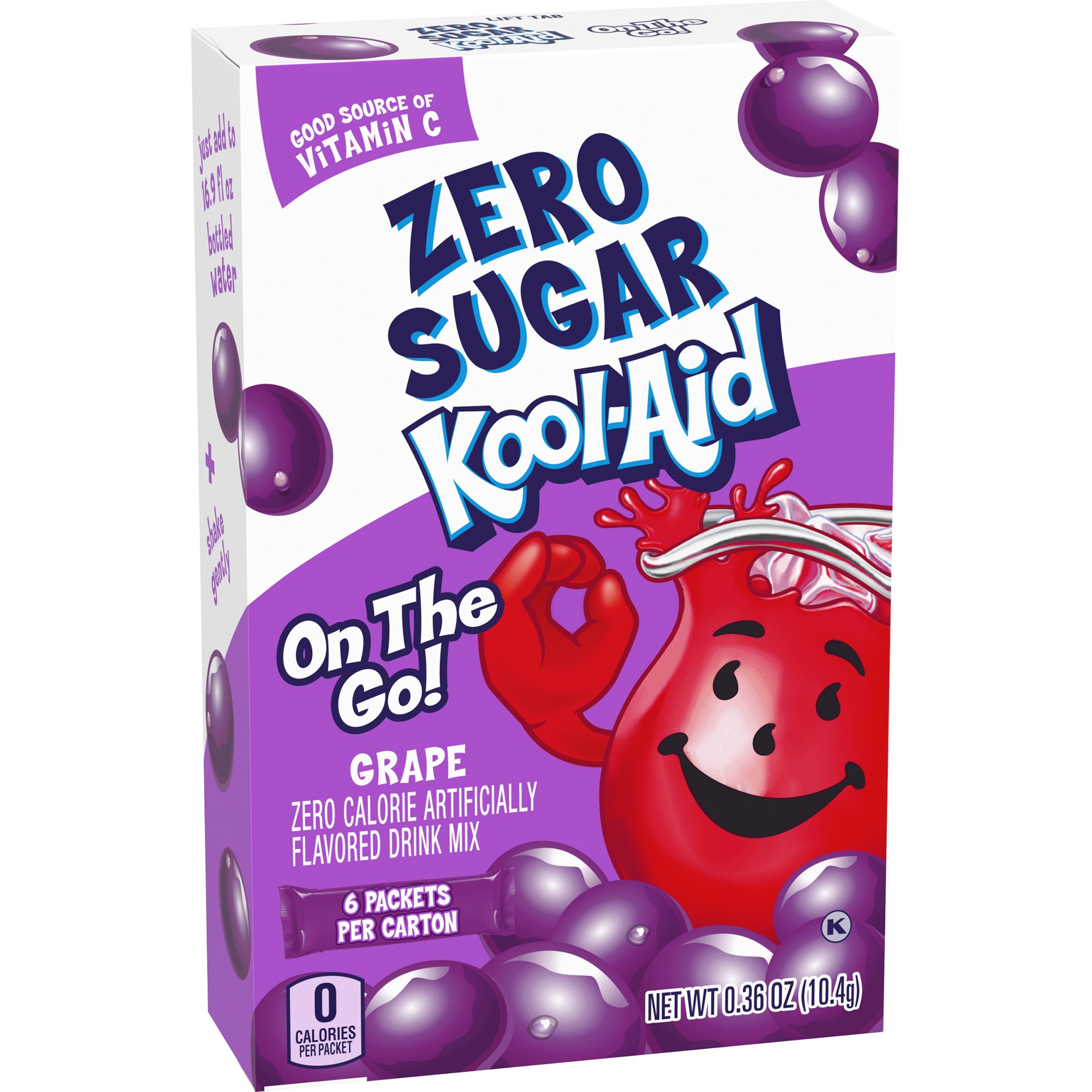 slide 3 of 5, Kool-Aid Grape Zero Sugar Artificially Flavored Powdered Soft Drink Mix, 6 ct On-the-Go-Packets, 6 ct