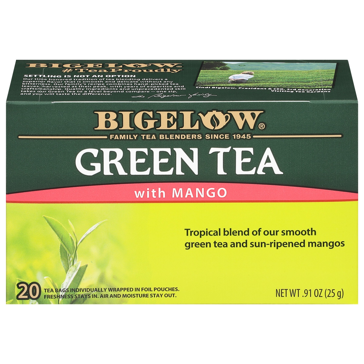 slide 1 of 9, Bigelow Green Tea With Mango, 20 ct