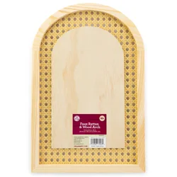 Faux Rattan Framed Wood Arch
