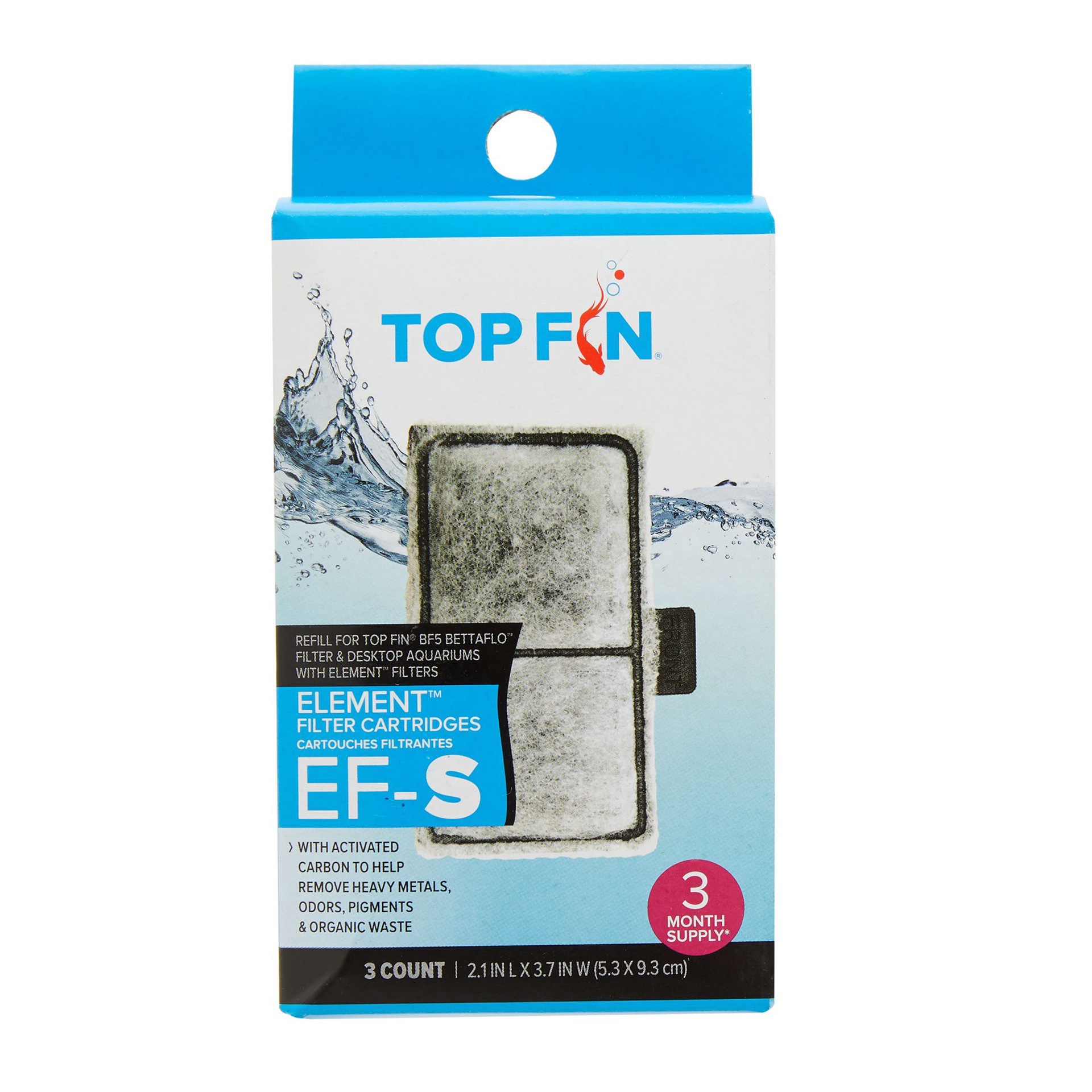 slide 1 of 1, Top Fin Element EF-S Filter Cartridges, 3 ct