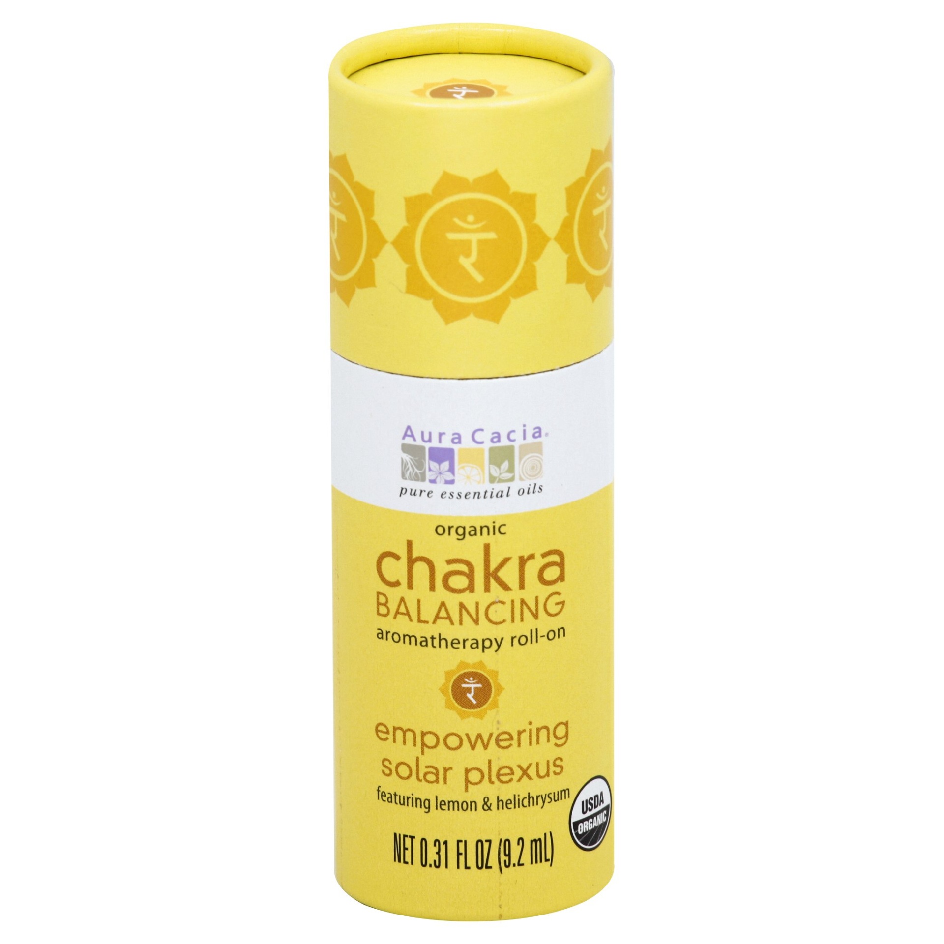 slide 1 of 2, Aura Cacia Chakra Balancing Empowering Solar Plexus Organic Roll-On, 0.31 fl oz